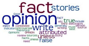 Fact and opinion word cloud